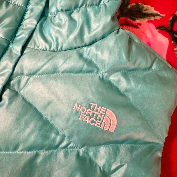 North Face Women’s 550 Reversible Down Vest XL Teal Turquoise Gray Lightweight - Picture 6 of 14